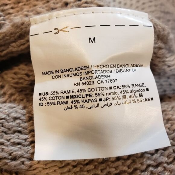 Old Navy Tan Short Sleeve Open Front Knit Cardigan Sweater Women's Size Medium - Picture 5 of 6